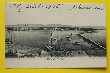 Ansichtskarte AK Genf / La Rade / 1906 / Hafen – Baumaterial – Seegelschiffe – Barque